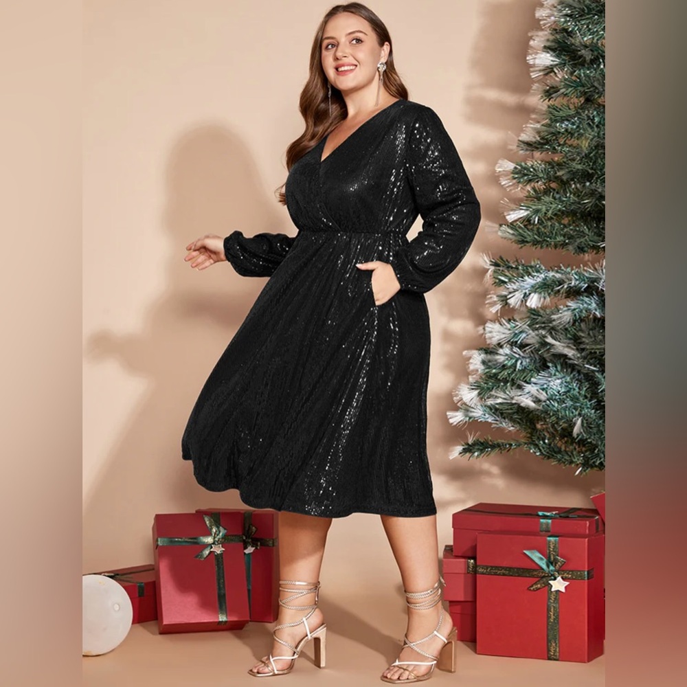 Elegant Black Sequin Dress